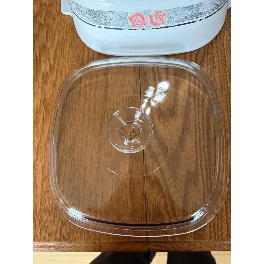Corning Ware English Rose 5 Liter Casserole Dish A-5-B with Pyrex Lid A-12-C